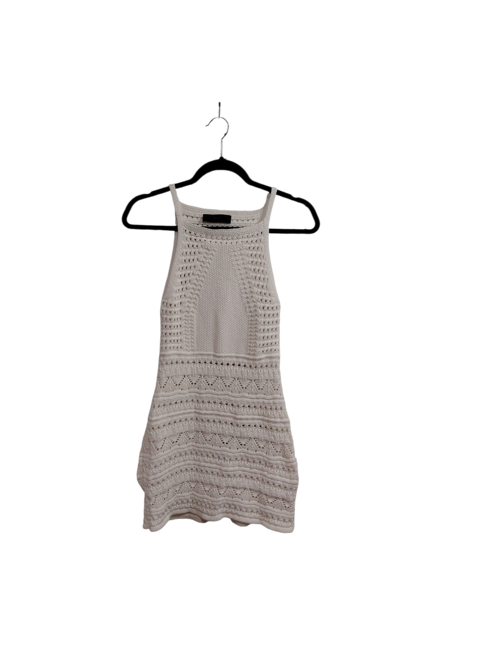 Zara Cream Crochet Halter Tank Top